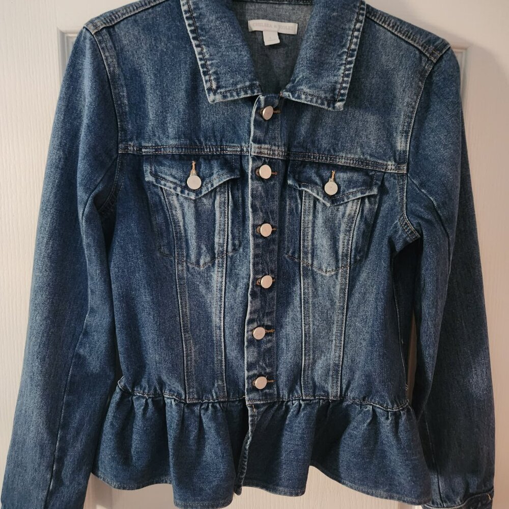 Chelsea & Violet Dark Jean Jacket with Scallop Bottom
